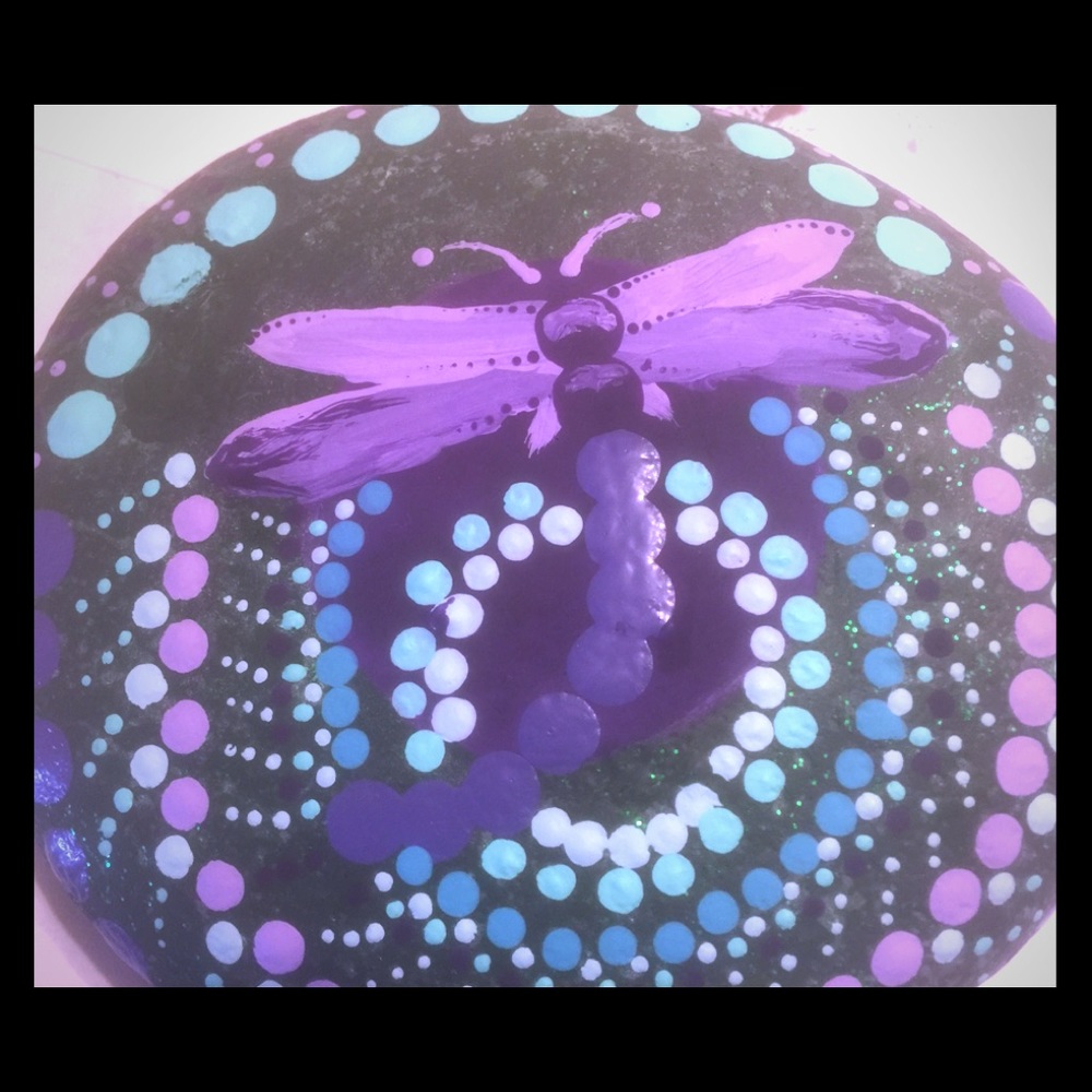 Dragonfly Mandala stone